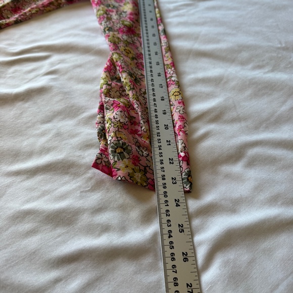 Kut From the Kloth Long Sleeve Sheer Button Up Crepe Blouse Multicolor Pink Sml - Picture 8 of 11